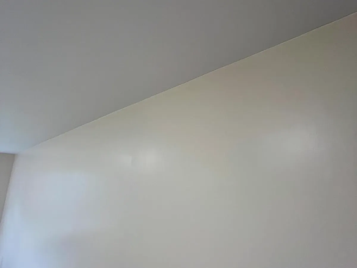 Smooth, freshly painted wall after preparation