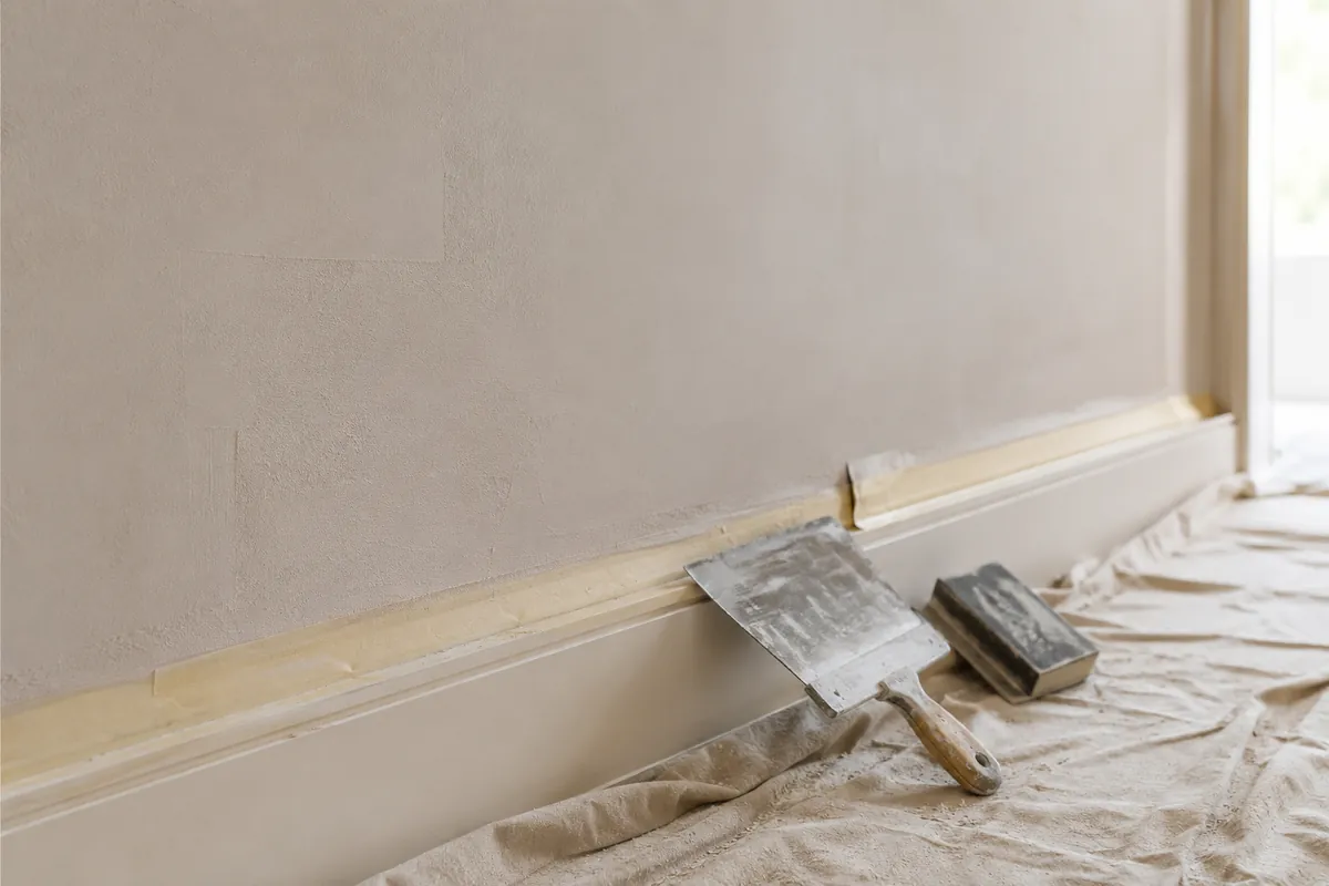 Wall preparation, filling and sanding before painting